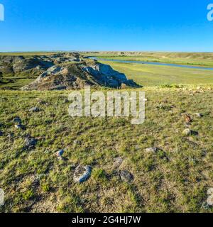 anello di tipi sopra la valle del fiume latte vicino havre, montana Foto Stock