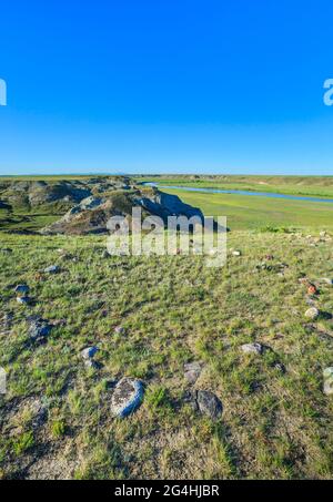 anello di tipi sopra la valle del fiume latte vicino havre, montana Foto Stock