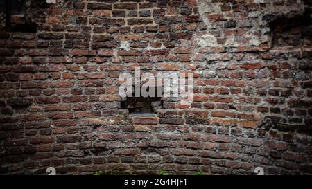 una sezione di mattoni vecchi Foto Stock