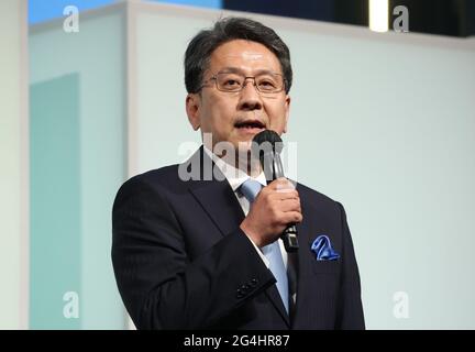 Tokyo, Giappone. 21 Giugno 2021. Tadashi Maeda, governatore della Banca giapponese per la cooperazione internazionale (JBIC), partecipa alla cerimonia di premiazione del Short Shorts Film Festival & Asia 2021 come membro della giuria a Tokyo lunedì 21 giugno 2021. Credit: Yoshio Tsunoda/AFLO/Alamy Live News Foto Stock