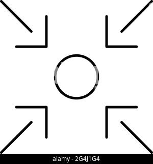 Siete qui icona linea sottile Illustrazione Vettoriale