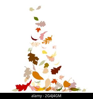 Astrazione delle foglie autunnali. Sfondo delle foglie d'autunno. Illustrazione vettoriale Illustrazione Vettoriale