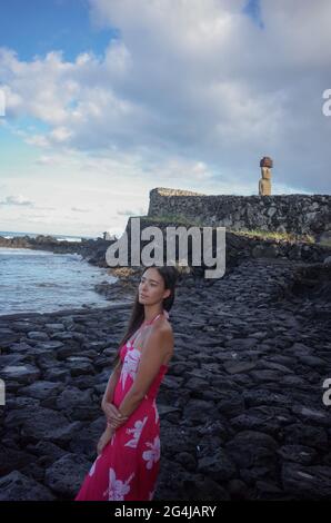 Pianista Mahani Teave Eastern Island Foto Stock