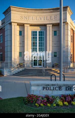 Edificio del Dipartimento di polizia di Snellville a Snellville (Metro Atlanta), Georgia. (STATI UNITI) Foto Stock