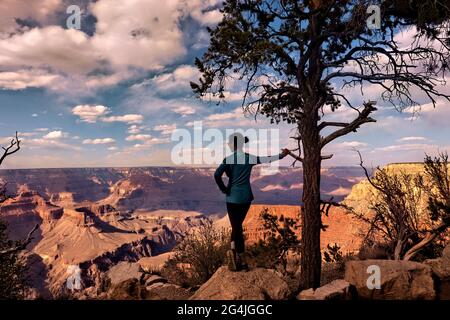 Vista dal South Rim Trail, dal Grand Canyon National Park, dall'Arizona, dagli U.S.A Foto Stock