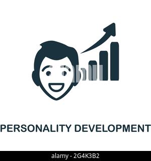 Icona sviluppo personalità. Elemento semplice monocromatico della raccolta soft skill. Creative Personality Development icona per web design, modelli Illustrazione Vettoriale