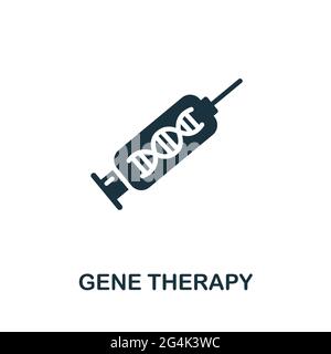 Icona terapia genica. Elemento semplice monocromatico dalla raccolta della terapia. Icona Creative gene Therapy per web design, modelli, infografiche e altro ancora Illustrazione Vettoriale
