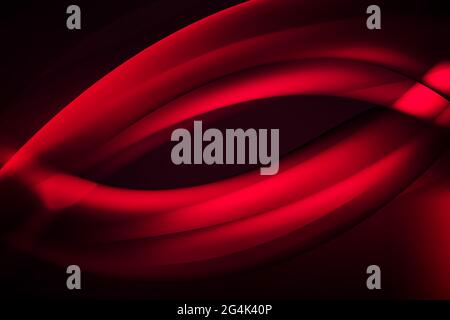 Rosso forme moderne incandescenti Abstract sfondo Wallpaper con sfondo scuro. Nuovo design di banner di concetto con forme ondulate Foto Stock