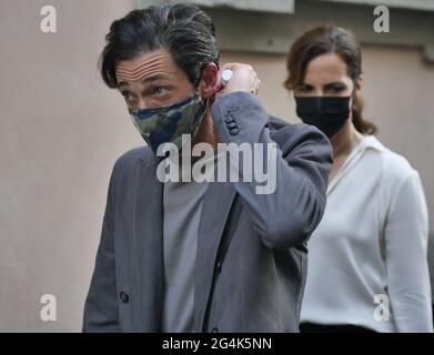 Attore Adrien Brody in posa per i fotografi dopo la sfilata di moda Armani durante le collezioni MFW 2021 Man. Foto Stock