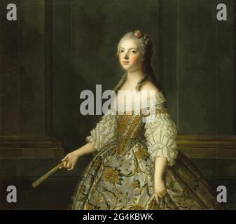 Madame ad& xe9;la& xef;de of France (1732-1800), Holding a Fan, ca. 1752. Trovato nella collezione di Mus & xe9;e de l'Histoire de France, CH& xe2;teau de Versailles. Foto Stock