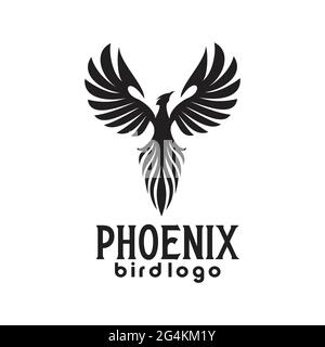 esclusivo design ispirato al logo phoenix bird Illustrazione Vettoriale