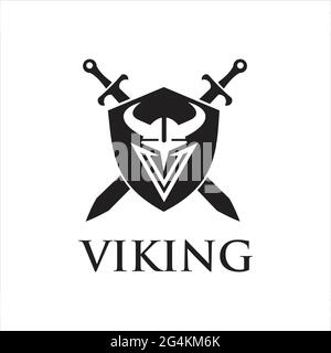 esclusivo design ispirato al logo viking Illustrazione Vettoriale