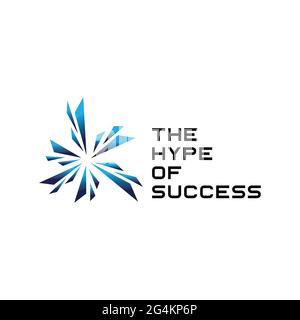 Fuochi d'artificio Hype of Success Celebration Star esclusiva Logo Design ispirazione Illustrazione Vettoriale