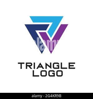 Esclusivo design ispirato al logo Triangle Illustrazione Vettoriale