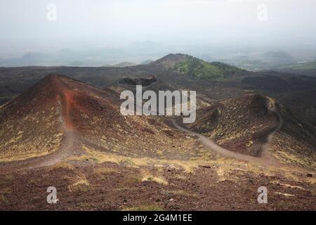 Panorama sull'Etna, Sicilia, Italia, Europa Foto Stock