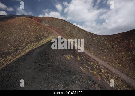 Panorama sull'Etna, Sicilia, Italia, Europa Foto Stock