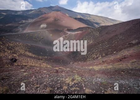 Panorama sull'Etna, Sicilia, Italia, Europa Foto Stock