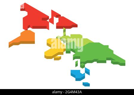 Mappa isometrica 3D del mondo Illustrazione Vettoriale