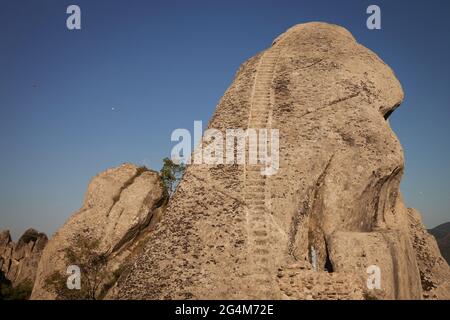 Le scale infinite, Castelmezzano, potenza, Lucania, Basilicata, Sud Italia, Italia, Europa Foto Stock