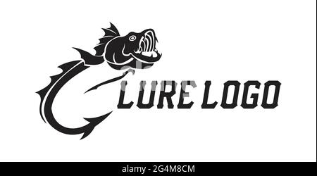 ispirazione esclusiva dal design con logo lure fish Illustrazione Vettoriale