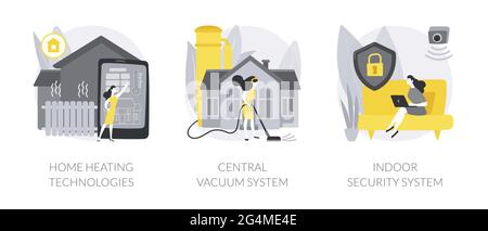 Home tecnologie astratte Concept illustrazioni vettoriali. Illustrazione Vettoriale