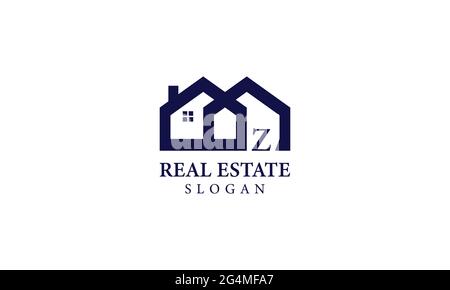 Alphabet Z Real Estate Monogram Vector Logo Design, lettera Z Casa icona modello Illustrazione Vettoriale
