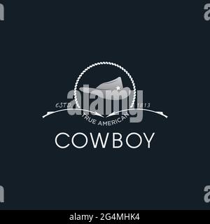 Western Wild West Cowboy design Illustrazione Vettoriale