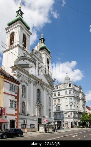 La chiesa di San Rocco (sic) è una chiesa di Vienna costruita nel 1642 da Ferdinando III grazie alla conservazione di Vienna dalla peste. Foto Stock