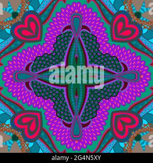 Motivi ucraini chiari e colorati senza giunture, EPS8 - grafica vettoriale. Illustrazione Vettoriale