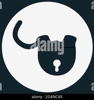 Sblocca il cerchio nell'icona quadrata, stile di disegno piatto, EPS8 - grafica vettoriale. Illustrazione Vettoriale