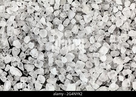 Cristalli di sale di roccia bianca, vista closeup dall'alto Foto Stock
