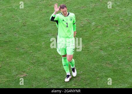 Monaco, Germania. 19 giugno 2021. Manuel Neuer della Germania ha visto durante la partita del campionato UEFA EURO 2020 del Gruppo F tra Portogallo e Germania all'Arena di calcio di Monaco. (Punteggio finale; Portogallo 2:4 Germania) Credit: SOPA Images Limited/Alamy Live News Foto Stock