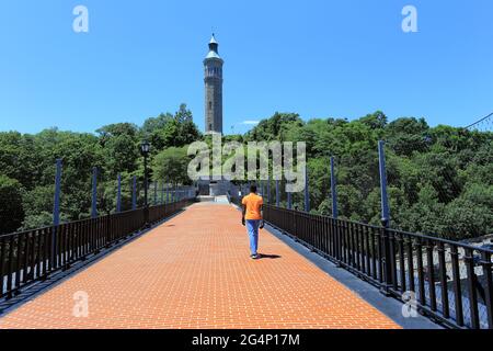 Croton Aqueduct High Bridge sul fiume Harlem New York City Foto Stock