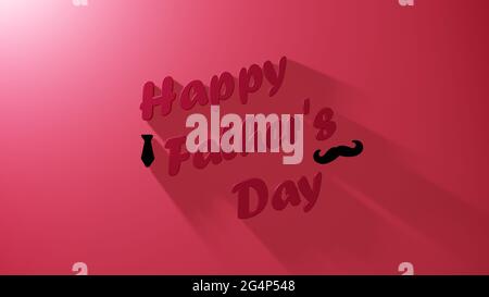 Un rendering 3D della frase 'Happy Pads Day' con la sua ombra su sfondo rosso Foto Stock