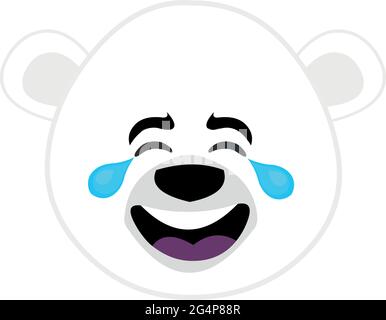 Vettore emoticon illustrazione del volto di un cartoon panda orso con lacrime di gioia Illustrazione Vettoriale