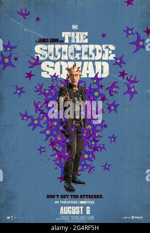 The Suicide Squad (2021) diretto da James Gunn e con Peter Capaldi come Thinker nella presa di Jamie Gunn su un gruppo di condanne con poteri speciali inviati per assumere una stella telepatica chiamata Starro. Foto Stock