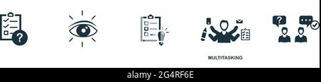 Icona multitasking. Elemento semplice dalla raccolta di gestione. Icona multitasking creativo per web design, modelli, infografiche e altro ancora Illustrazione Vettoriale
