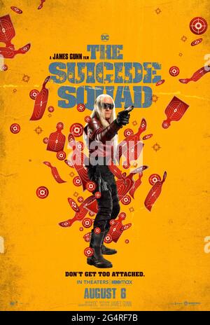 The Suicide Squad (2021) diretto da James Gunn e con Michael Rooker bie come Savant nella presa di Jamie Gunn su un gruppo di condanne con poteri speciali inviati a prendere su una stella telepatica chiamato Starro. Foto Stock