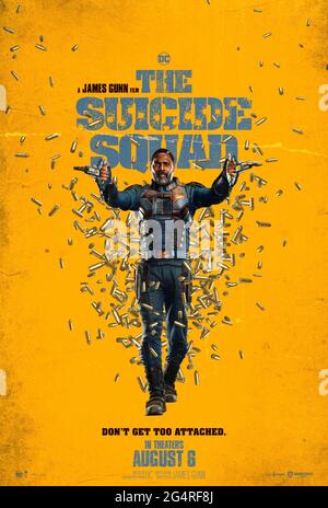 La Suicide Squad (2021) diretta da James Gunn e con Idris Elba come Bloodsport nella presa di Jamie Gunn su un gruppo di condanne con poteri speciali inviati per assumere una stella telepatica chiamata Starro. Foto Stock