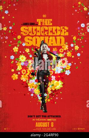 The Suicide Squad (2021) diretto da James Gunn e protagonista Margot Robbie come Harley Quinn nella presa di Jamie Gunn su un gruppo di condanne con poteri speciali inviati per assumere un stella telepatica chiamato Starro. Foto Stock
