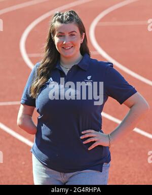 Hollie Arnold MBE durante l'annuncio della squadra di atletica para al Centro di Atletica ad alte prestazioni della Loughborough University. Data immagine: Mercoledì 23 giugno 2021. Foto Stock