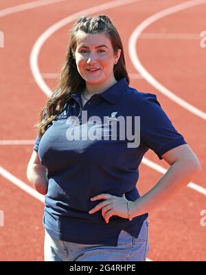 Hollie Arnold MBE durante l'annuncio della squadra di atletica para al Centro di Atletica ad alte prestazioni della Loughborough University. Data immagine: Mercoledì 23 giugno 2021. Foto Stock