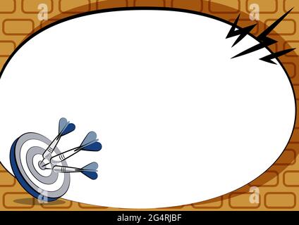 Presentazione del messaggio colpire il concetto di obiettivo Abstract Annoucement obiettivo Bacheca progettazione Annoucement informazioni visualizzazione messaggio importante obiettivo Illustrazione Vettoriale