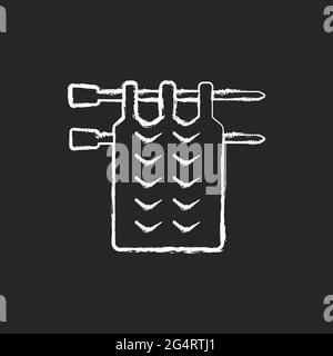 Icona bianca gesso a maglia su sfondo scuro Illustrazione Vettoriale