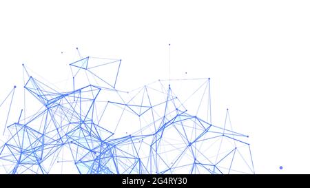 Sfondo dinamico futuristico astratto. Struttura di connessione di rete con punti e linee. Illustrazione vettoriale. Illustrazione Vettoriale