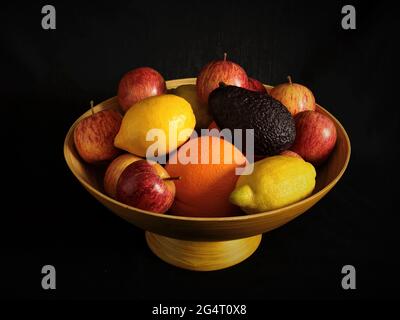 Fotografia di una ciotola di frutta. Foto Stock