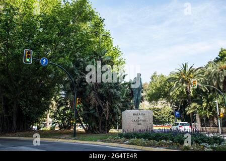 Monumento a Cánovas del Castillo a Malaga Foto Stock