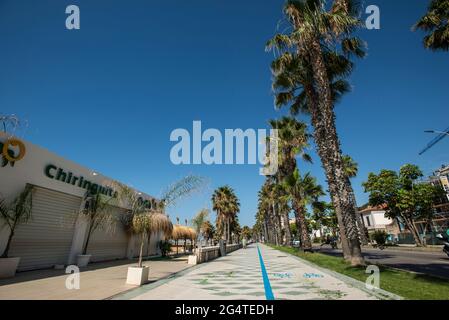 Paseo por la playa de la Malagueta Foto Stock