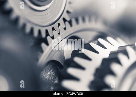Motore ruote dentate, background industriale Foto Stock