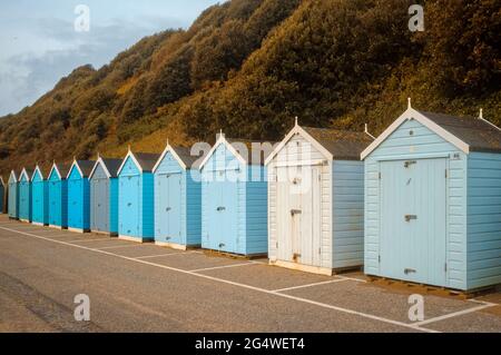 Empty Bournemouth Beach e Seafront, a causa delle restrizioni di Covid-19 nel mese di ottobre 2020, Bournemouth, Dorset, Inghilterra - 20 ottobre 2020 Foto Stock